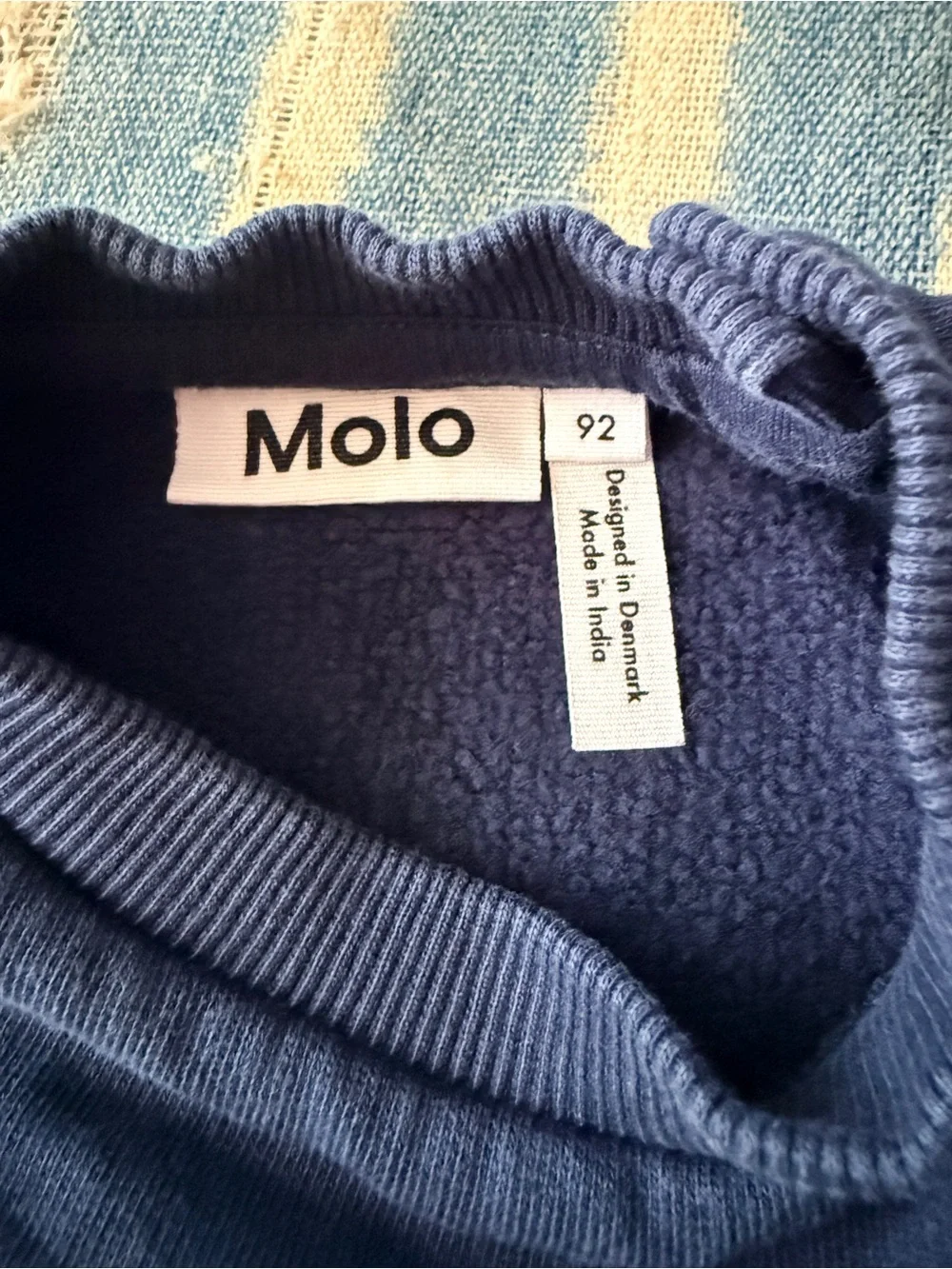 MOLO Kids Mike Sweatshirt - Organic Navy Blue Smily Face - 92  / 2yrs